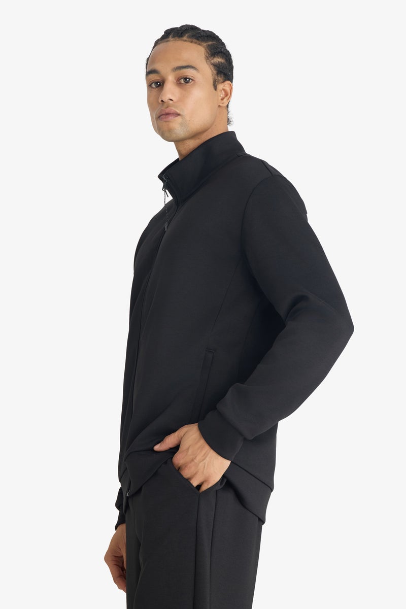 DeFacto Black Man Standard Fit High Neck Cardigan Casual - Image 3